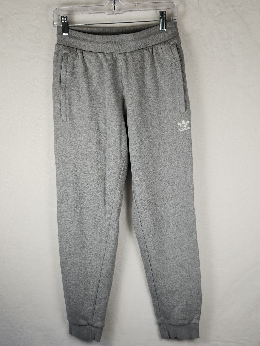 adidas Gray Trefoil Joggers with Elastic Waistband Men's Size Small